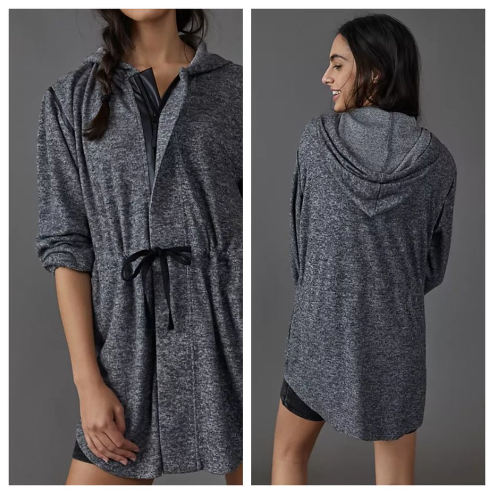 NWT Anthropologie Dolan Lena Tunic Hoodie Jacket with Drawstring Waist L